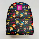 BTS Band with Hearts All Over Print Mini-Backpack