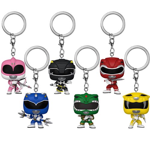 Funko Mighty Morphin Power Rangers 30th Anniversary Pop! Key Chain Set of 6