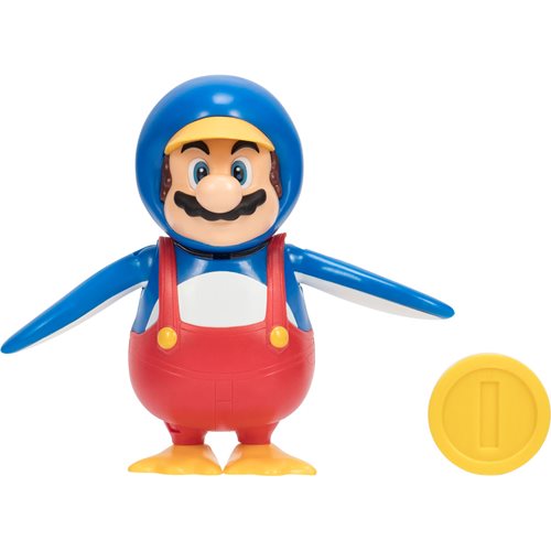World of Nintendo Super Mario 4-Inch Figures - Penguin Mario and Coin