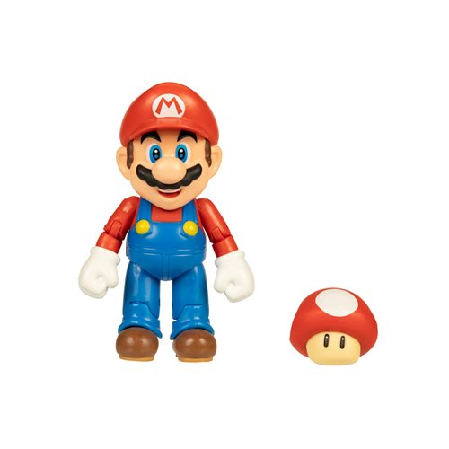 World of Nintendo Super Mario 4-Inch Figures - Mario with Power Up Mushroom