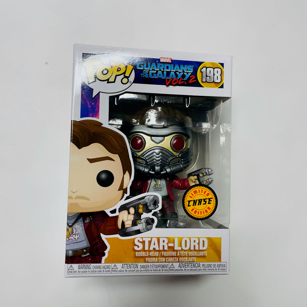 Star-Lord (Chase Edition): Guardians of The Galaxy 2 x Funko POP! Marvel  Vinyl Figure & 1 POP! Compatible PET Plastic Graphical Protector Bundle  [#198
