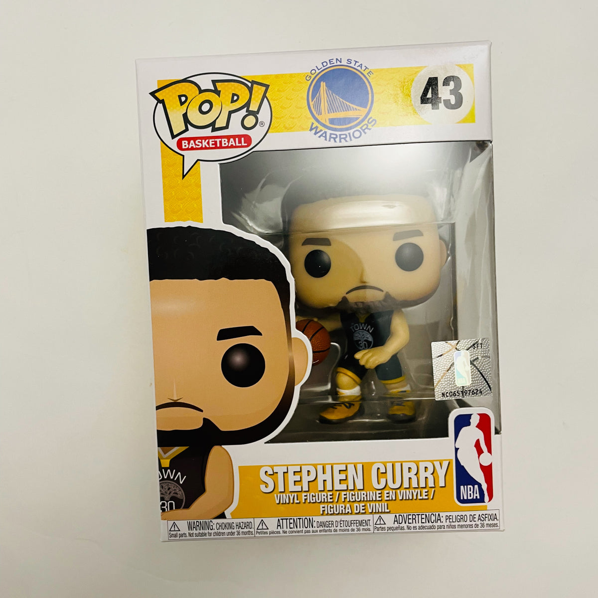 Stephen Curry Signed Funko POP! #43 Golden State Warriors NBA 3
