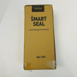 Smart Seal 4pc Square set, Glossy White Lids