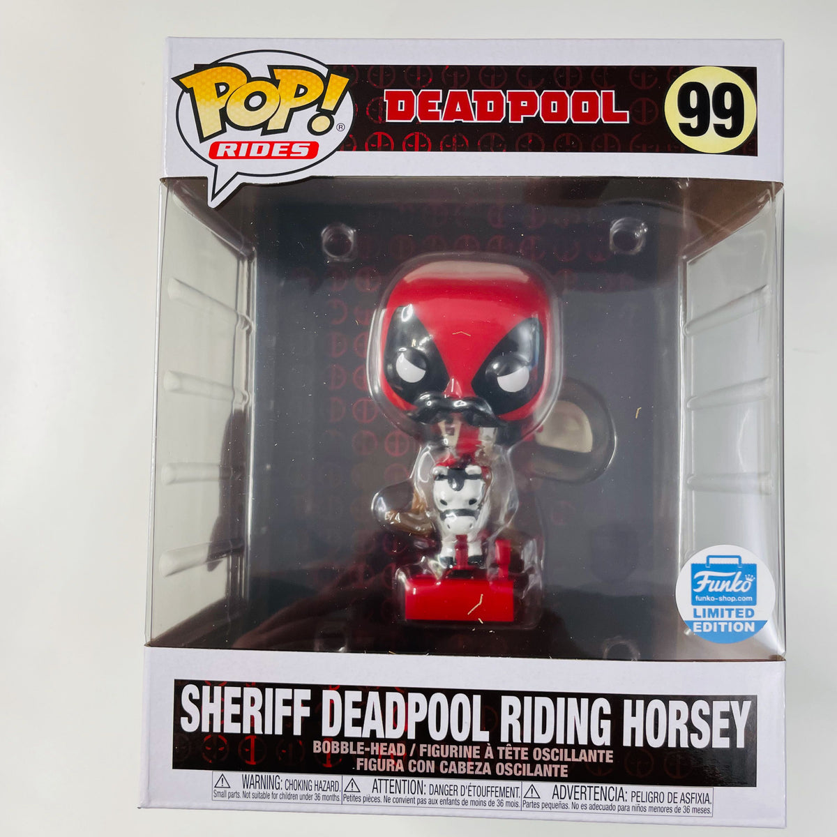 Funko Pop! Rides Deadpool Sheriff Deadpool Riding Horsey Funko Exclusive  Figure #99