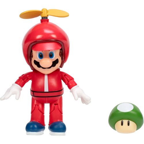 World of Nintendo Super Mario 4-Inch Figures - Propeller Mario and Mushroom