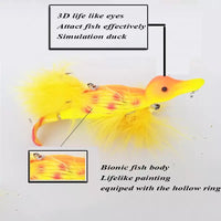 3D paddle leg duck lure with back and belly treble hook / Greeb / 4” 1.1oz