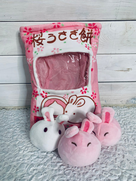 Sakura bunny snack plush