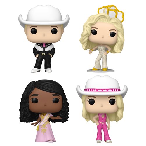 Funko Pop Western Barbie, Gold Disco Barbie & store President Barbie + Protectors