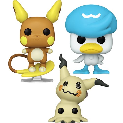 Funko POP! Games Pokemon Set of 3 Quaxly Alolan Raichu Mimikyu