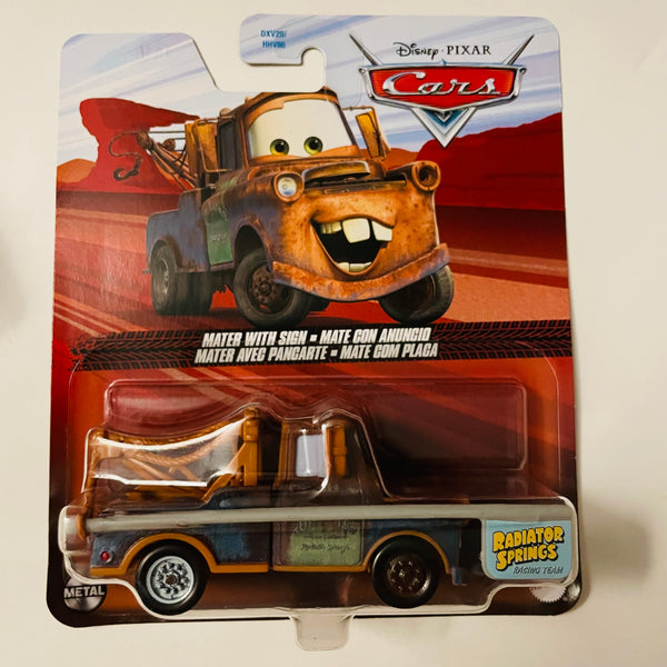 Disney Pixar Cars Character Cars - Mater With Sign