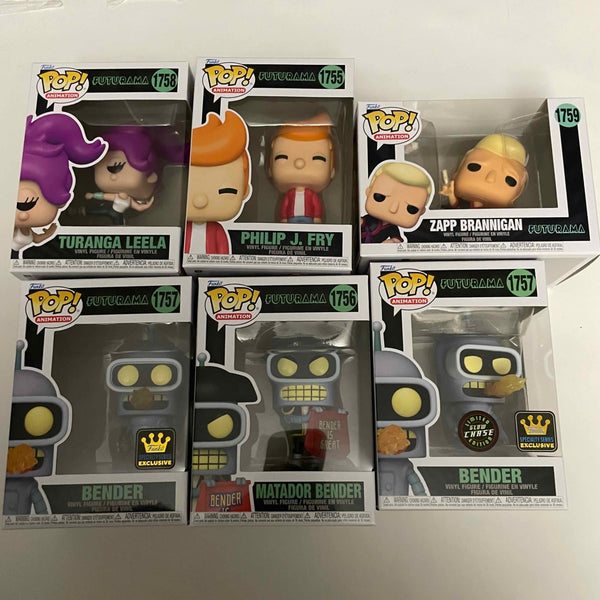 Funko POP! Animation: Futurama Set of 4 + specialty Bender and glow chase