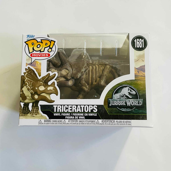 Funko Pop! Movies Jurassic World Fossil #1681 Triceratops w/ Protector