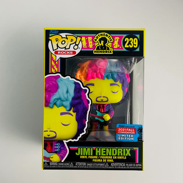 Jimi hendrix and Fluffy Funko online Pops black light