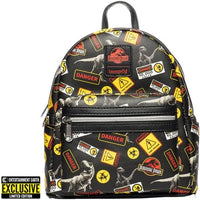 Jurassic Park Warning Signs Mini-Backpack - Entertainment Earth Exclusive