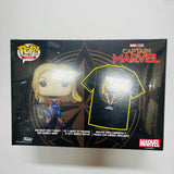 Captain Marvel Diamond Glitter Pop! Vinyl Figure with Black Adult Pop! T-Shirt - M