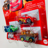 Disney Pixar Cars Mini Racers 3 Pack - Carla, Mater, McQueen