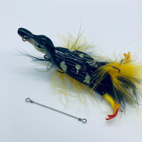 3D paddle leg duck lure with back and belly treble hook / Greeb
