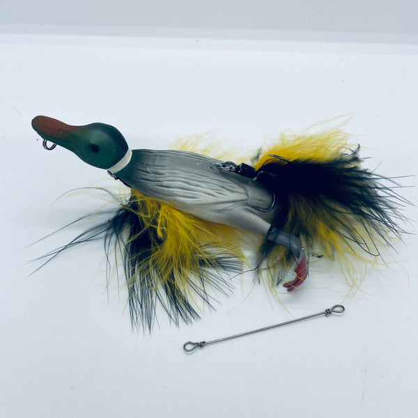 3D paddle leg duck lure with back and belly treble hook / mallard