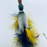3D paddle leg duck lure with back and belly treble hook / mallard / 4” 1.1oz