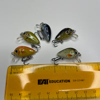 5 pcs set 0.1 oz / 1” mini crank baits - gold