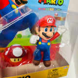 World of Nintendo Super Mario 4-Inch Figures - Mario with Power Up Mushroom