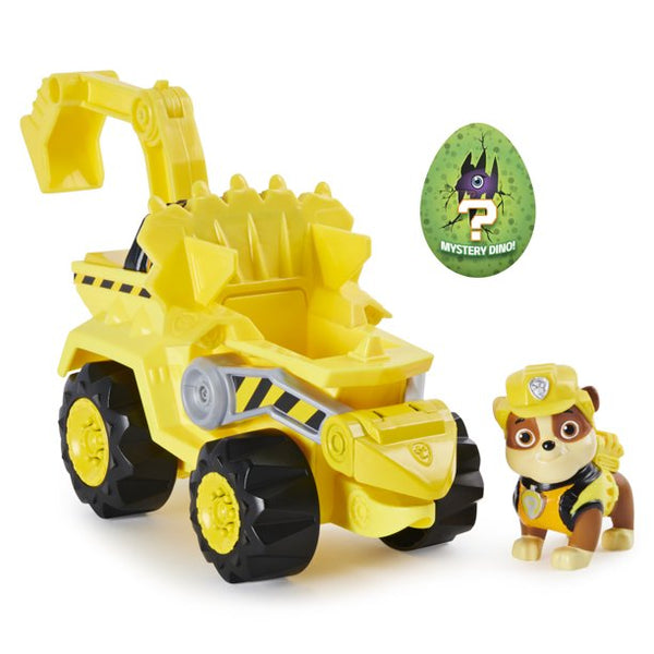 PAW Patrol Dino Rescue Deluxe Rev-Up Vehicle and Figure- Rubble