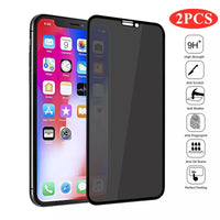 2 pcs pack Privacy Tempered Glass for iPhone XS max