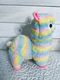 Rainbow alpaca plush