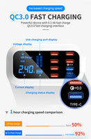 6 USB+1 QC3.0+1 USB Charger Quick Charger 3.0 Desktop Led Display station Phone Tablet Fast Charging