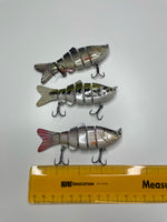 3pk Multi jointed slow sinking hard lure / 3.9” / 0.6oz / 18g