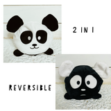 Reversible panda plush