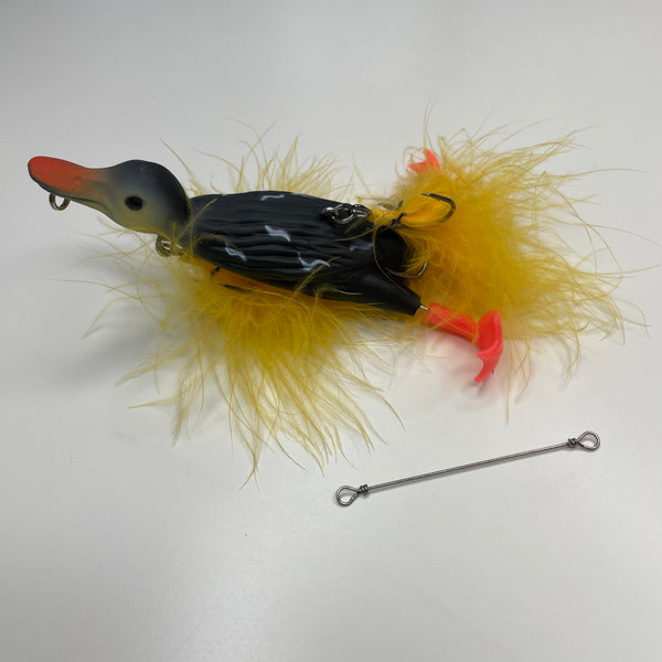 3D paddle leg duck lure with back and belly treble hook / Greeb 2