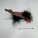 3D paddle leg duck lure with back and belly treble hook / Brown / 4” 1.1oz